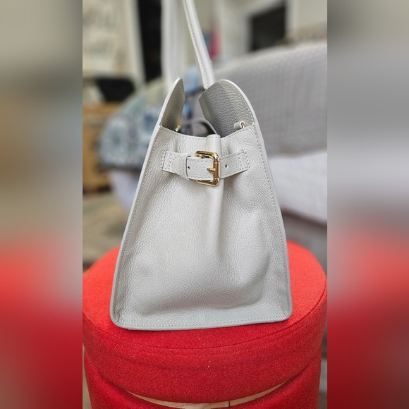 CLAUDIA FIRENZE Made In Italy Leather Pebbled Crossbody/hand Bag. White. NWT - Picture 15 of 16